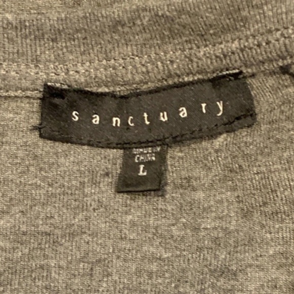 Sanctuary Womens Gray Long Sleeve Ruffle T-Shirt Top Sz L #245C - Picture 5 of 6